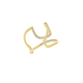 Sterling Silver Open Cuff Pave Ring